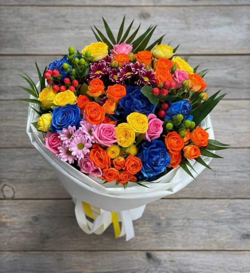 Букет цветов из: Розы и Хризантемы в Замостье