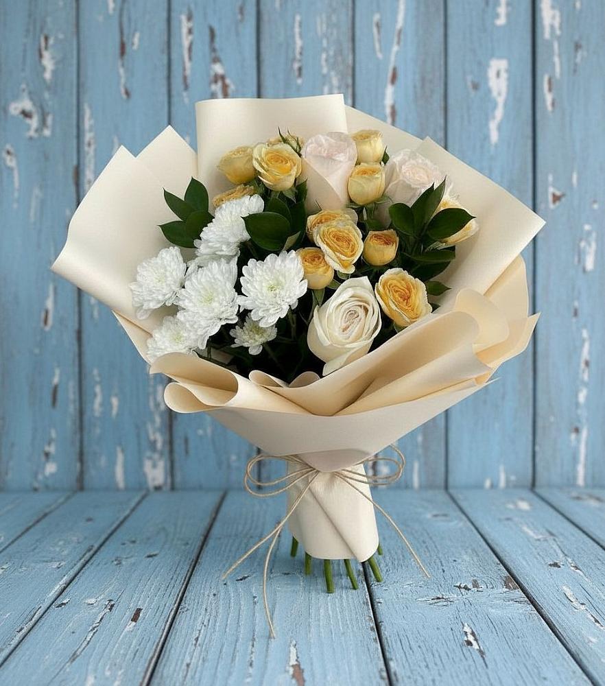 Букет цветов из: Розы и Хризантемы в Замостье