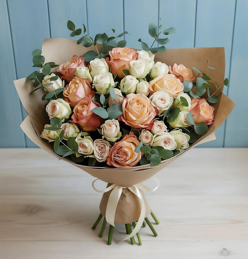 Букет цветов из: Альстромерии и Розы в Замостье