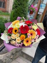 Букет цветов из:  Герберы, Ромашки, Хризантемы, Розы и Подсолнухи #REPLACE_PRED# Замостье