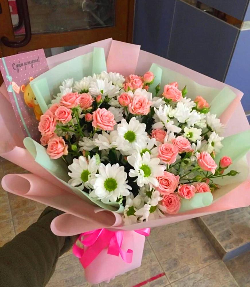 Букет цветов из: Розы и Хризантемы в Замостье