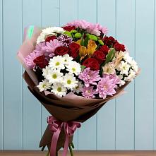 Букет цветов из:  Розы, Хризантемы и Альстромерии #REPLACE_PRED# Замостье