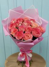 Букет 15 Розовых роз Равель в Замостье