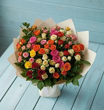 Букет Микс из разноцветных кустовых роз #REPLACE_PRED# Замостье
